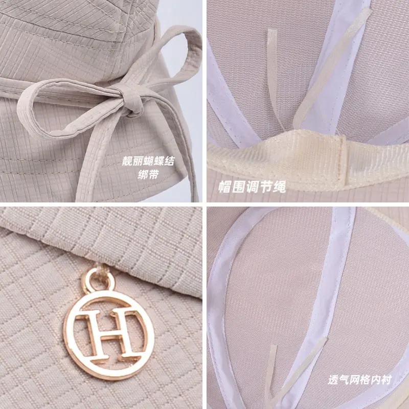 Topi kerai perjalanan luar ruangan musim panas topi baskom kepala besar semua rasa senior menunjukkan wajah topi nelayan busur kecil