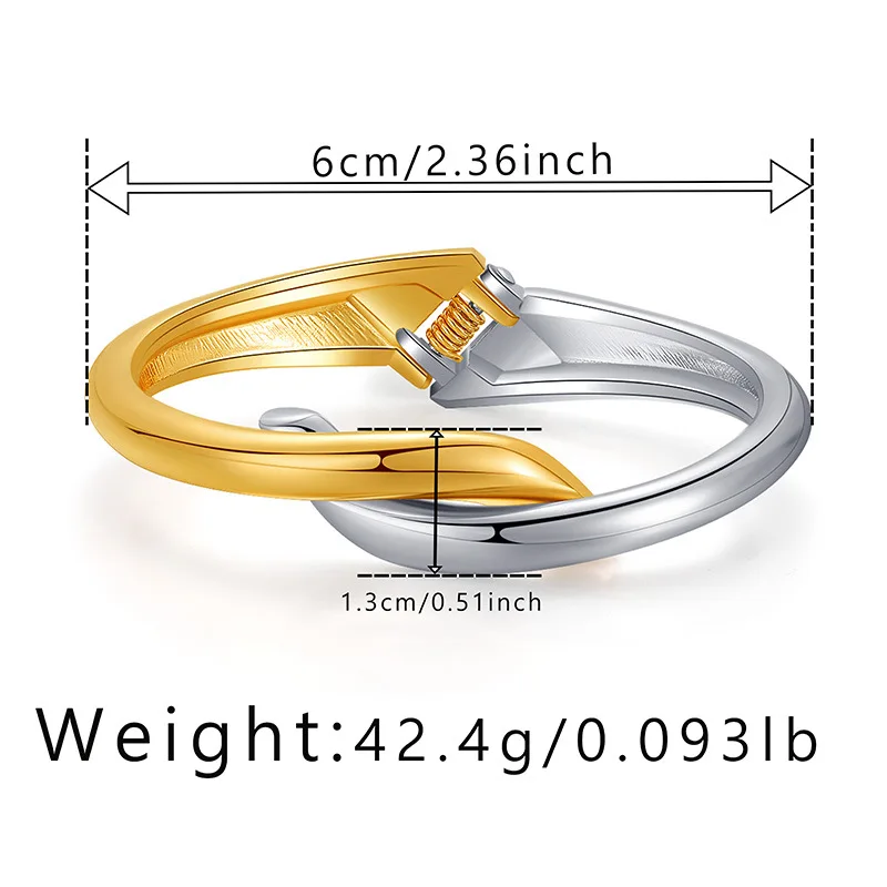 Geometric Irregularity Simple Metal Winding Design Open Bracelet for Women European Fashion Vintage Jewelry Accessories