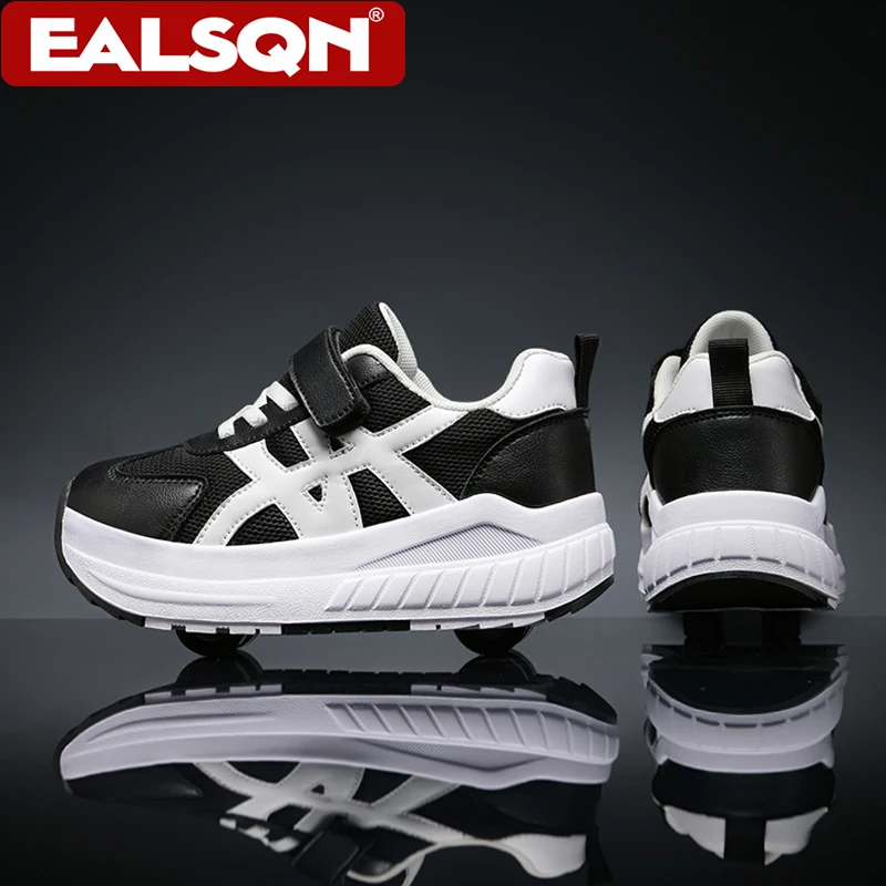 Children Roller Skates Fashion Breathable Mesh Outdoor Sports 4-Wheels Sneaker Casual Comfort Walking Shoes For Kids Boys Girls