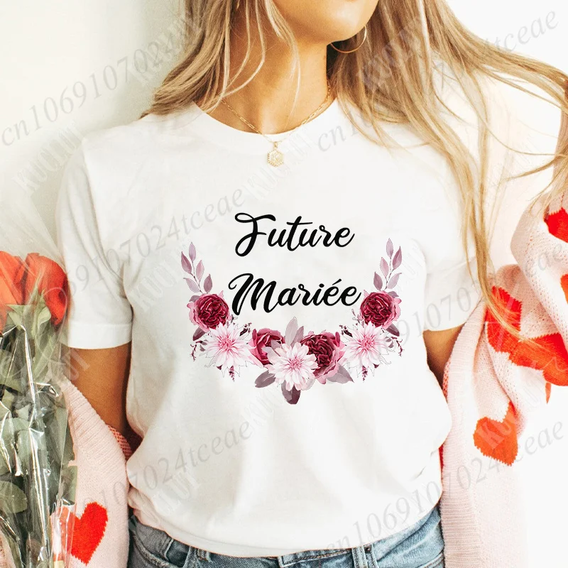 French Bridal Wedding Team Bride Tops Women Bachelorette Party Tshirt Future Bride Bridesmaid T-shirt Single Farewell EVJF Tees