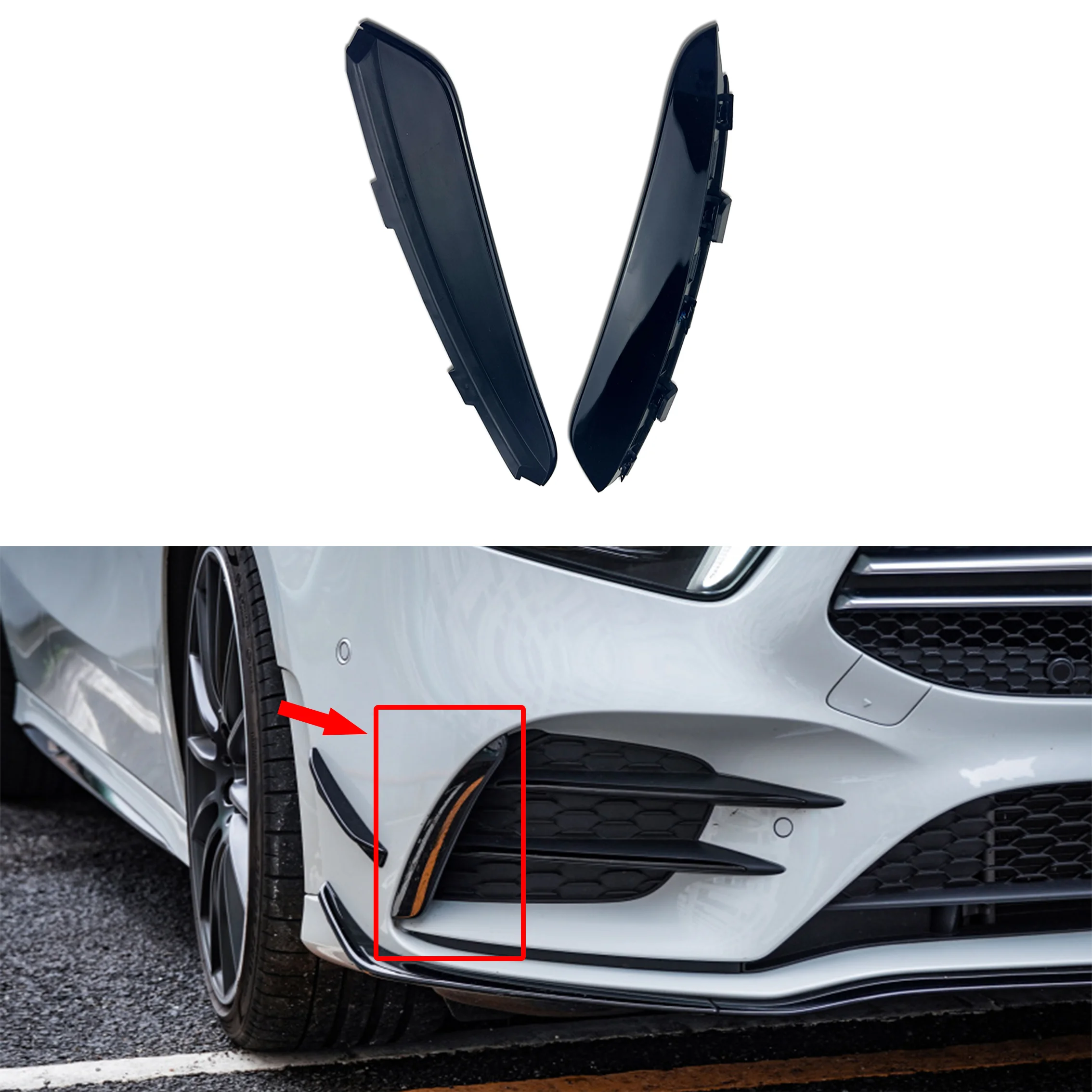 For Mercedes Benz A Class W177 AMG A180 A200 A250 A35 2019 Front Bumper Fog Lamp Air Vent Cover Trim Clip Car Styling Accessory