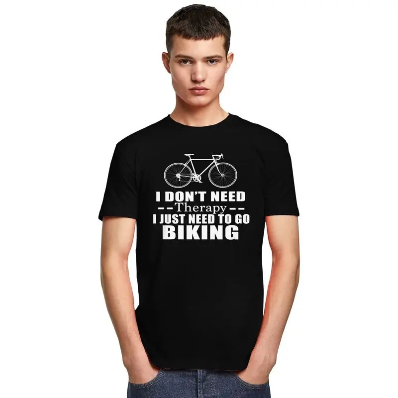 私は治療を必要としません、ただ自転車に乗る必要があるだけです Tシャツ メンズ 半袖服 夏スタイル ルーズフィット 綿 100% カミセタス