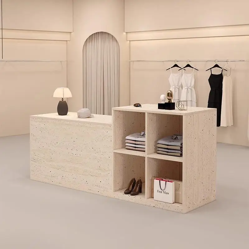 

Clothing store shoes and bags display table high and low combination water table window display table Duoge