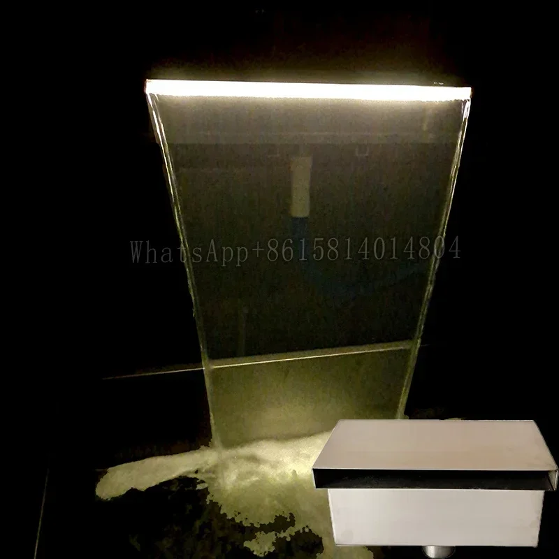 Waterfall fountain Stainless steel 304 outdoor wall water blade for swimming pool spillway for wall garden waterfall No LED