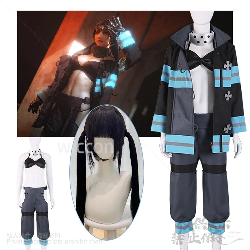 Anime Fire Force Cosplay Kotatsu Tamaki Costumes Sexy Bikini Role Play Clothing Party Uniform Full Set Suit Wig For Halloween