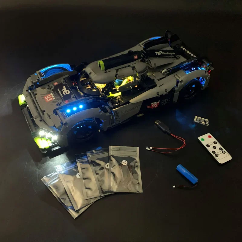 NEW Led Light Set For 42156 Peugeoted 9X8 24H Le Mans Hybrid Hypercar Technical Car Building Blocks Toys Not Include Car