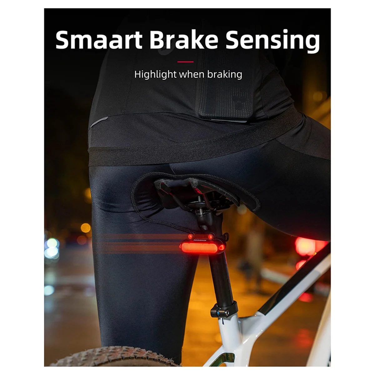 

Велосипедный умный задний фонарь, датчик тормоза, IPX6, водонепроницаемый, Type-C, зарядный задний фонарь для велосипеда, аксессуары для велосипеда