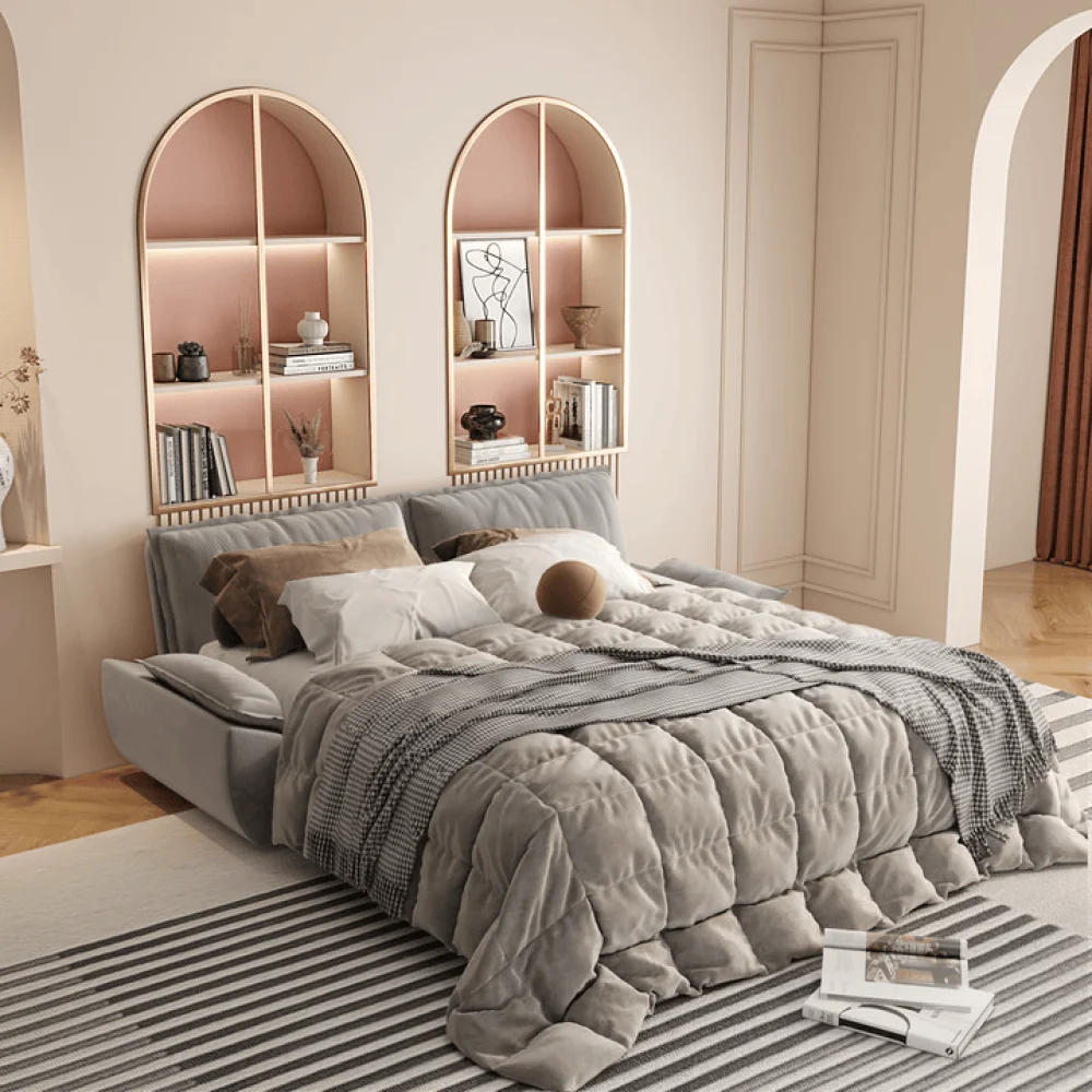 

Диван-кровать 3-в-1 размера «Queen», 73,2 дюйма, велюровый диван-софа, серый (старый артикул: W1885S00051/W1885S00121)