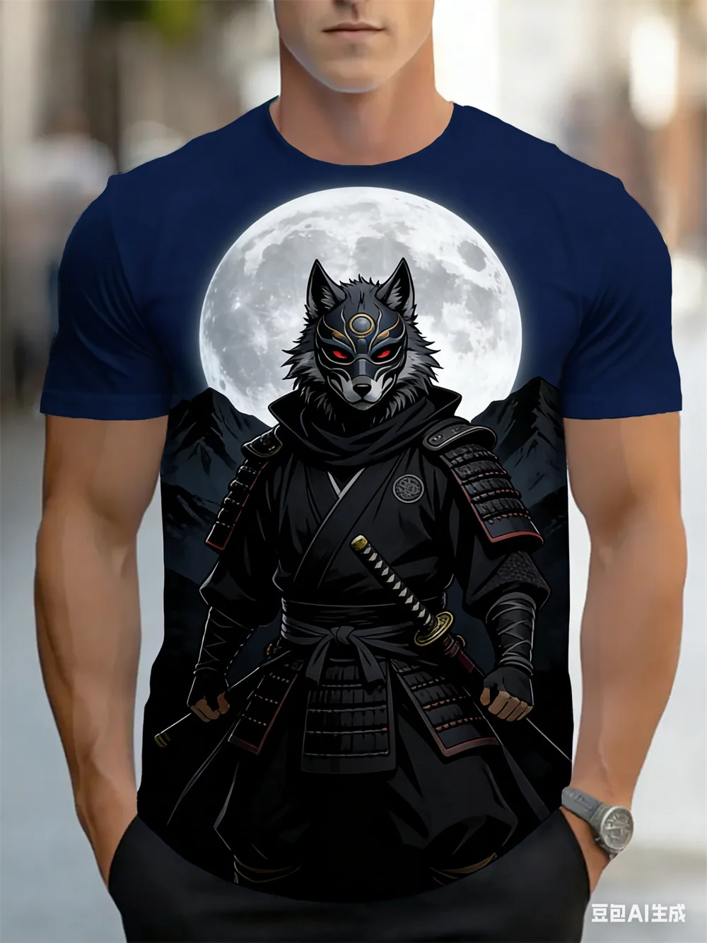 summer Men's Plus Size Casual Short Sleeve T-Shirt Cat Warrior Graphic Print Men's T-shirt Graphic T-shirt Funny T-shirt new top
