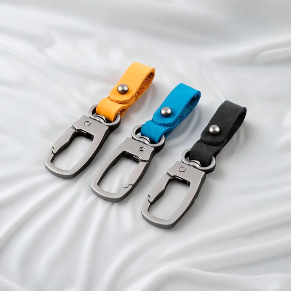 

Fashion Matte Finish Concise Leather Metal Keychain Chain Ring Simplicity Key Anti Detachable Keyring Men Woman Car Moto Gift