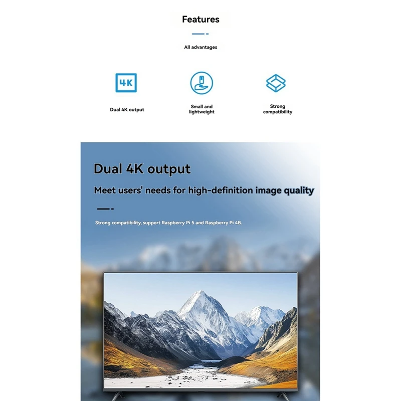 For Raspberry Pi Micro -Compatible To -Compatible Module Dual 4K Output Compatible With Raspberry Pi 5/4B