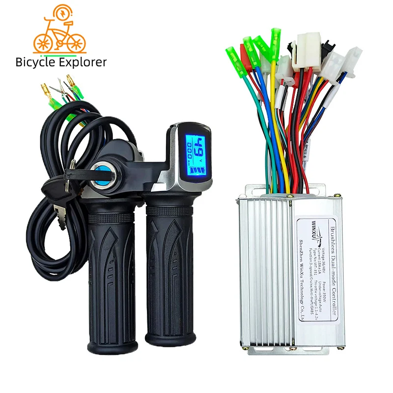 36V 48V 350W 18A E-Scooter Brushless Motor Drive Universal Controller LCD Display Throttle Kit for Electric Bicycle Scooter