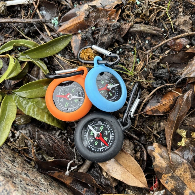 Outdoor Climbing Compass Silicone Hook Durable Lightweight North Pointing Device