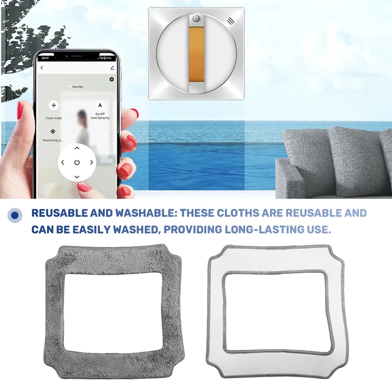 

【BUY NOW】6PCS Window Cleaning Robot Mop Cloth Cleaning Rag Towel Dust Cloth Cleaning Cloth for LIECTROUX YW710