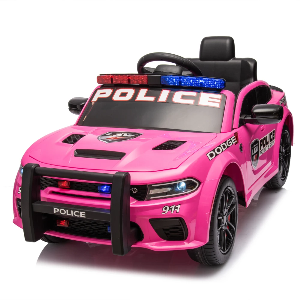 Licensed Dodge Charger,12v Kids ride on police car W/Parents Remote Control,anti-collision bar,Front& top alarm light design