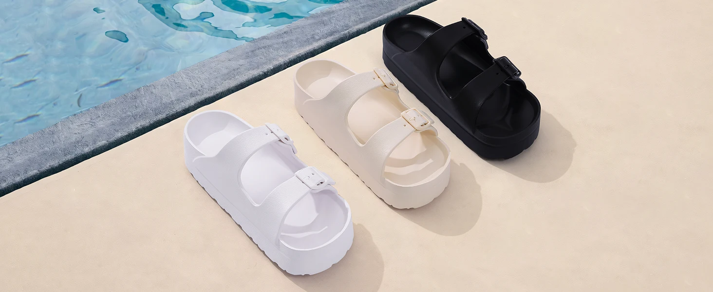 Comwarm Orthopädische Damen-Sandalen mit Verstellbarer Schnalle Rutschfeste Modische Slides Weiche Sohle Strandpantoffeln mit Gewölbeunterstützung – Detail 9