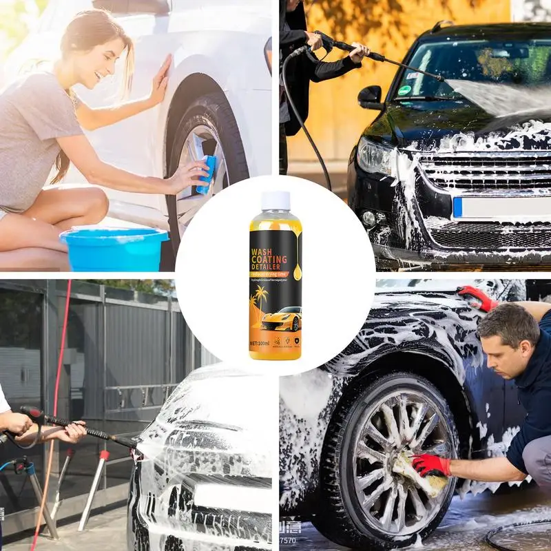 Detailing Coating Spray Wax 100ml Car Wash Coating Detailer Cleaning Car Shampoo Snow Foam Automotive Shampoo Car Wash Supplies