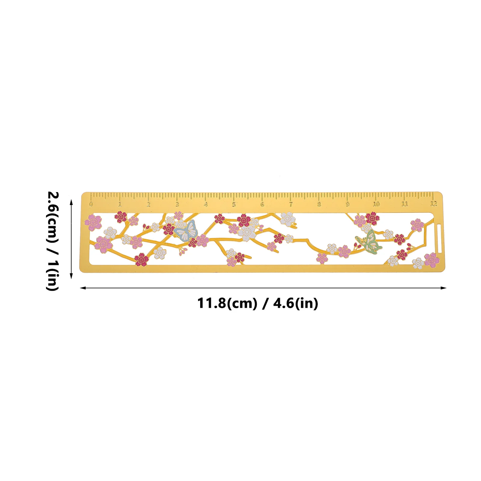 

Vintage Brass Bookmark Ruler Creative Delicate Thin Lightweight Metal Page Marker for Readers Students Writers