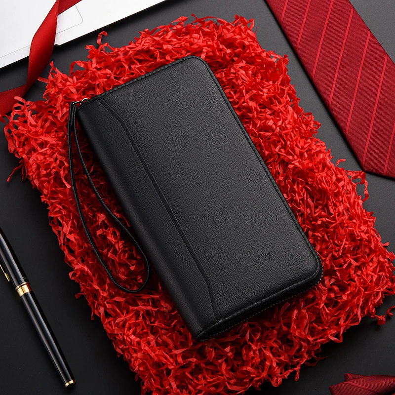 2025PU Leder Männer Brieftaschen Große Kapazität Führerschein Telefon Brieftasche Casual Männlichen Kupplung Lange Zipper Geldbörsen Carteir