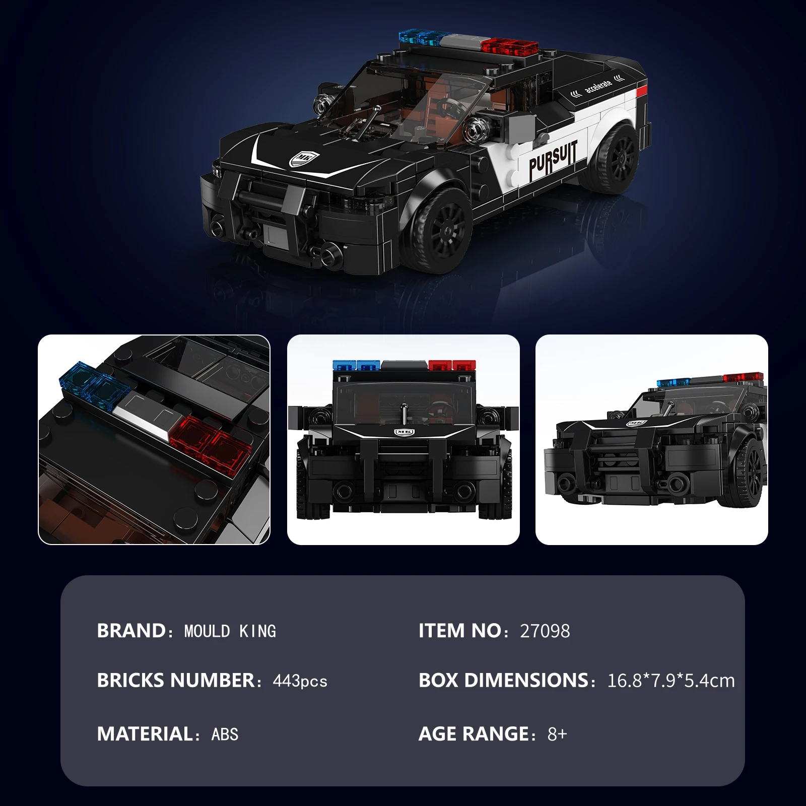 MOLD KING 27097 27098 27099 Auto da corsa sportiva SC63 FR-499P Modello Building Block con espositore Assemblaggio di mattoni Regalo di Natale