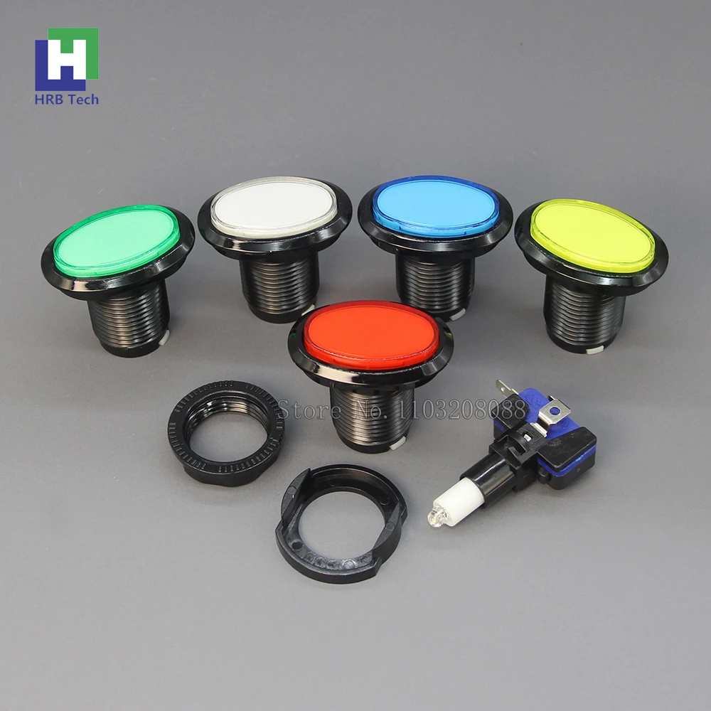 

T T Мотоциклетный игровой автомат Мотор Гоночный автомобиль Консоль Аркадная овальная аркадная кнопка 12 В Кнопка с подсветкой и переключателем Mrico