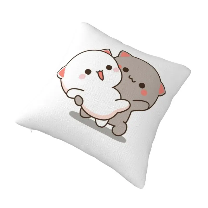 Custom Nordic Cute Mochi Peach And Goma Cat Cushion Cover Velvet Pillow Case