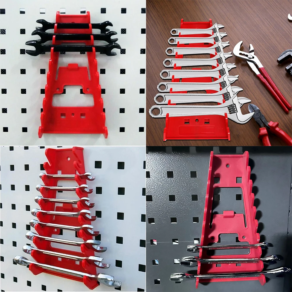 Wrench Organizer Plastic Wrench Organizer Tray Sockets Red Black Storage Tools Rack Sorter Standard Spanner Wrench Holders