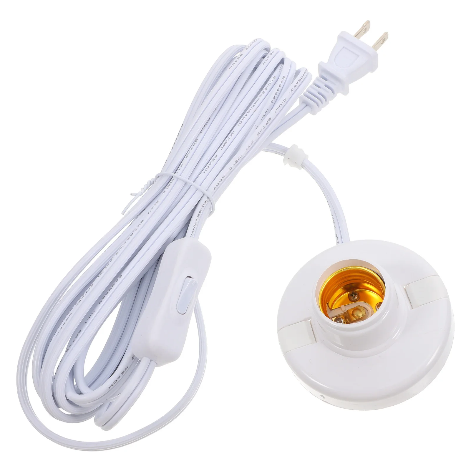 

DIY Lamp Kit E27 Light Socket Cord Pendant Light Extension Cable Switch Button Compatible Standard Bases Home Office Use