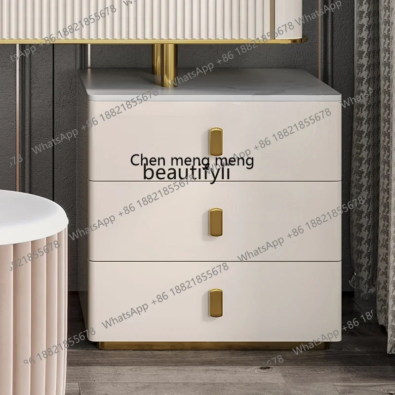 G153 غرفة نوم مضمد مطابقة خلع الملابس بسيطة الحديثة لوحة حجرية السرير تخزين خزانة متكاملة #3