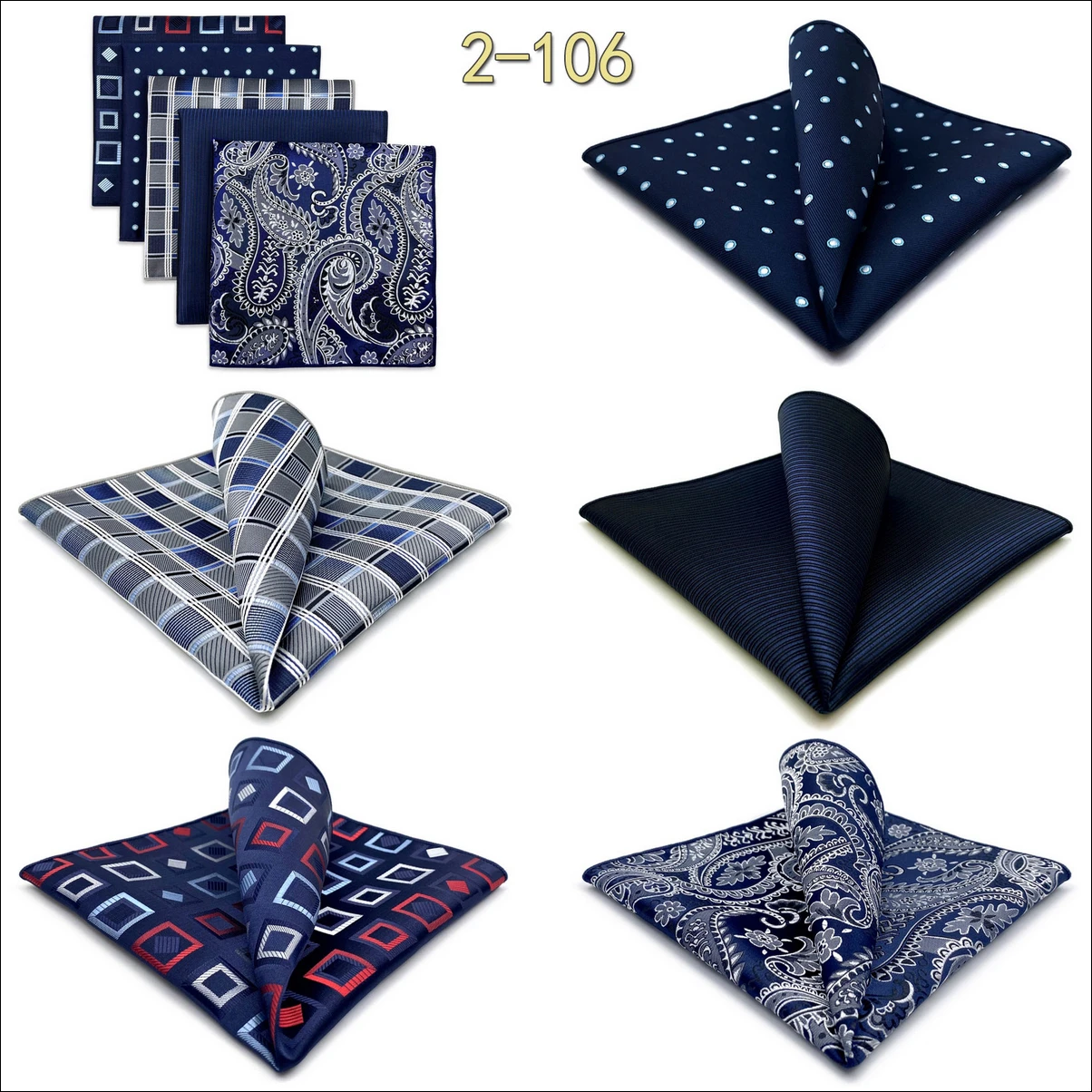 5 Pack Mens Suit Pocket Square Handkerchief Set Various Hanky Lot Classic Gentlemen Wedding Gift Accessories Large Dropshipping