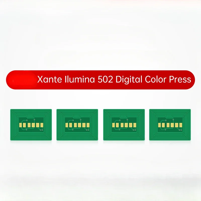 

4 чипа тонера (BCMY) для Xante Ilumina 407, 500, 502, заправка цифрового пресса
