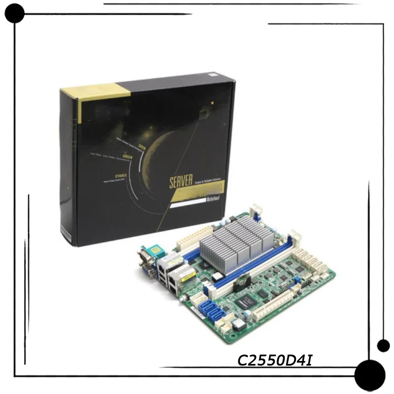 C2550D4I For ASRock Server Workstation ITX Motherboard  Avoton C2550 Onboard CPU Supports IPMI FCBGA1283