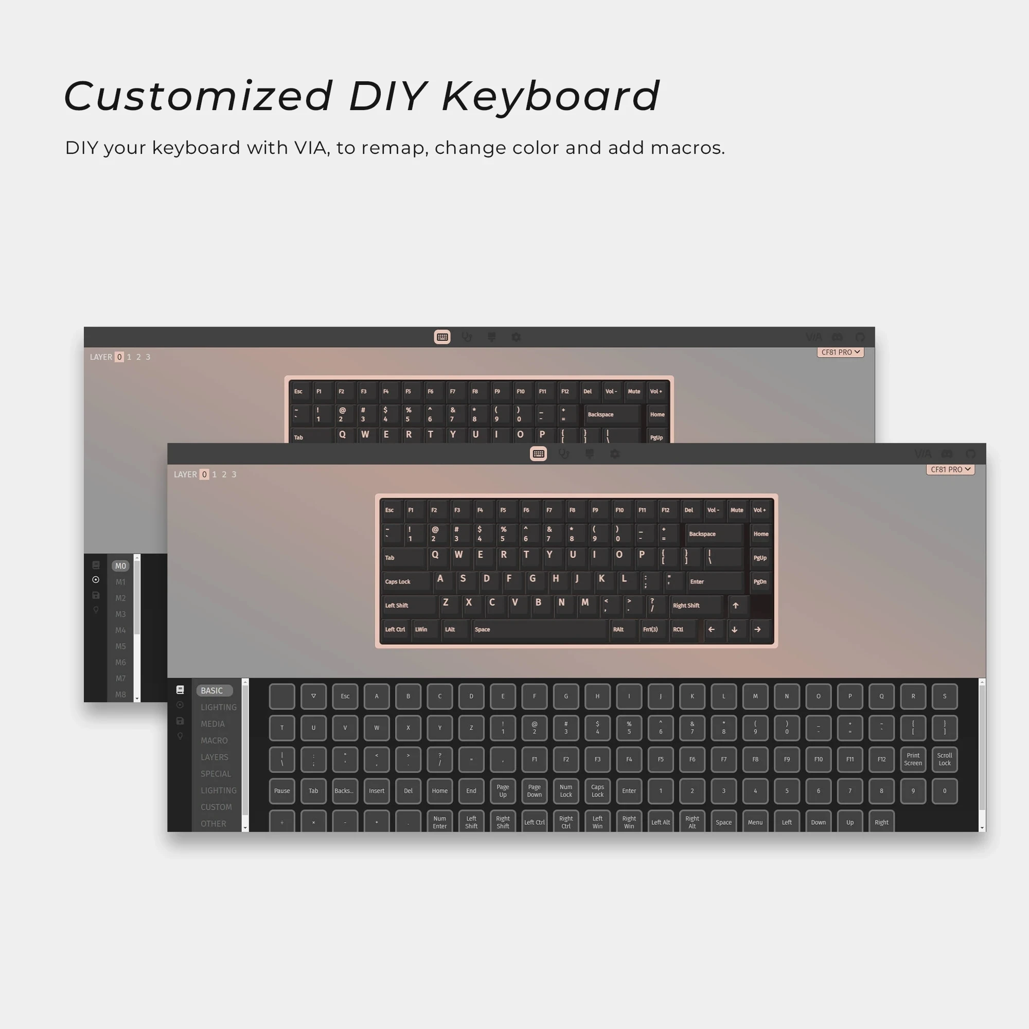 Imagem -03 - Kit de Teclado Chosfox Cf81pro 75 Hot-swap Mecânico para Jogos Kit de Teclado de Três Modos com Fio Usb tipo c sem Fio 24 Ghz