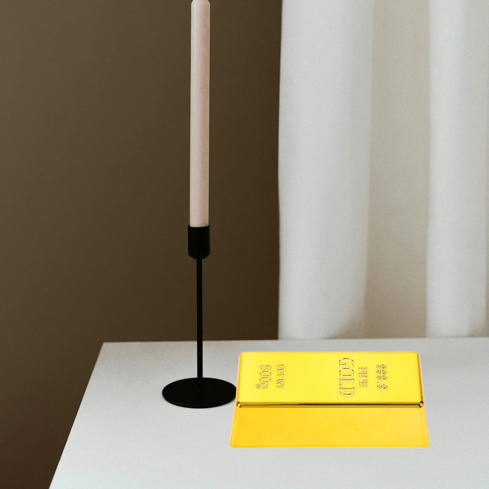 

ABS Door Stopper Lifelike Gold Bar Simulation Non- Wedge Decorative Doorstop for Home Use Gold Bar Golden Brick