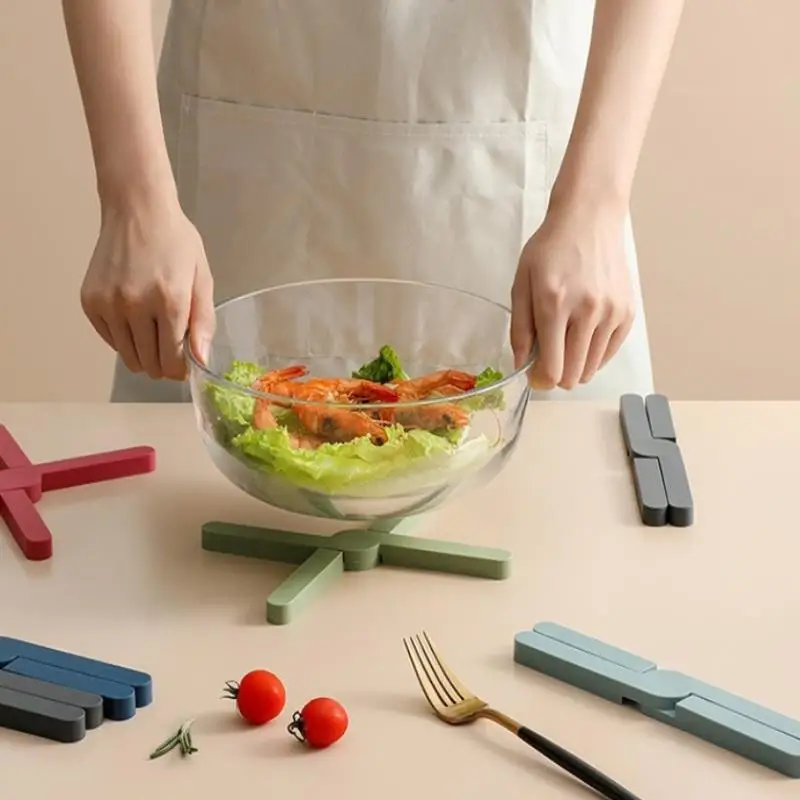 سيليكون X على شكل وسادة مقاومة للحرارة قابلة للطي عدم الانزلاق وعاء عموم حصيرة مفرش طاولة طبق لوحة الصليب حامل المطبخ #4