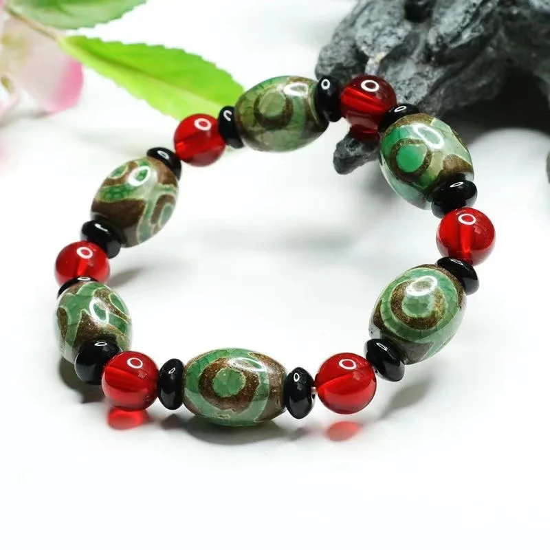 As soon as possible, the authentic three-eyed Pearl bucket red agate bracelet jewelry jewelry factory live on behalf of MN11