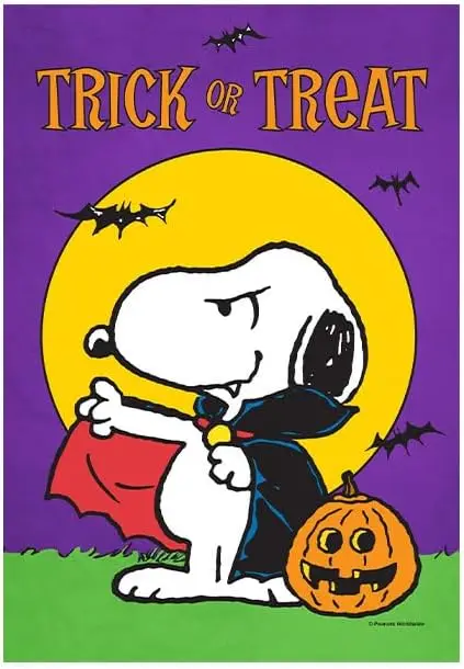 PEANUTS® Trick or Treat Vampire Garden Flag , Outdoor Flag, Exclusive Premium Fabric, Officially Licensed PEANUTS®, Hallo