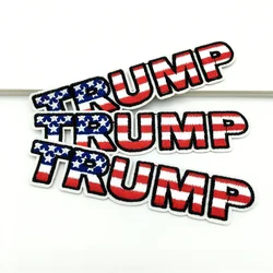 3pcs Trump Fashionable Embroidered Iron-On Cloth Patch Applique DIY Decoration for Jeans, Jackets, Clothing, Bags, and Hats