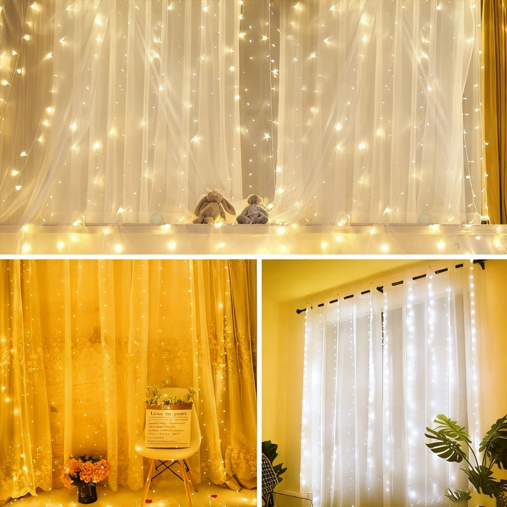 2026 LED Christmas Decoration USB String Lights Holiday Wedding Fairy Light Garland Lights for Bedroom Remote Control Curtain view 5