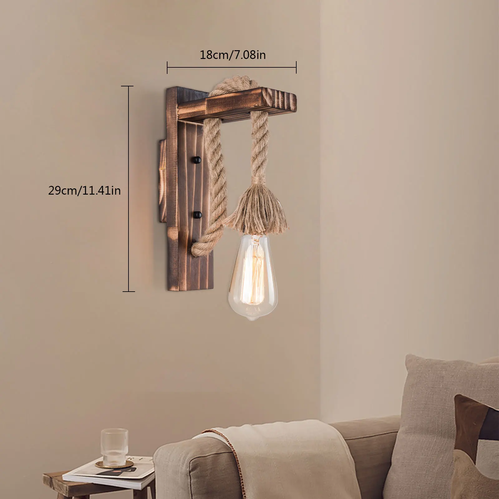 

Настенное бра в деревенском стиле в разобранном виде для прихожей, кухни, гостиной и столовой, светильник для внутреннего освещения