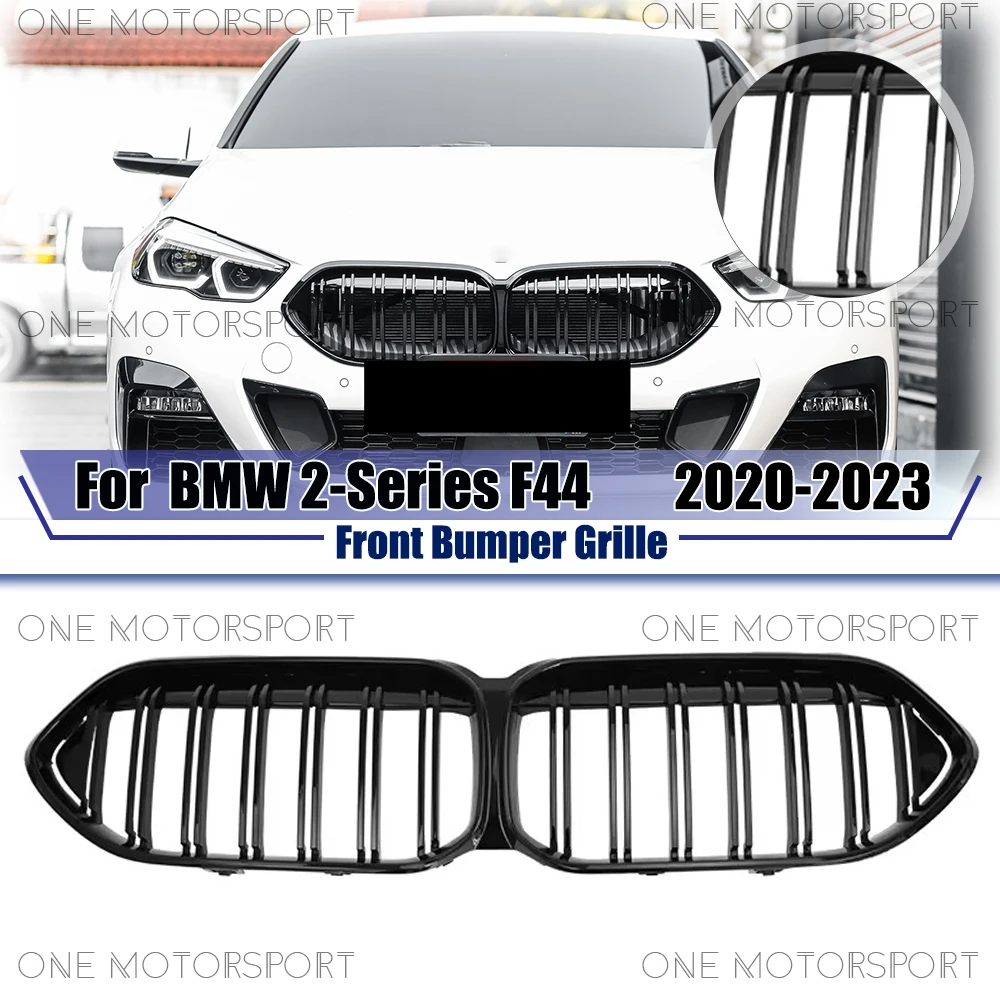 

For BMW 2-Series F44 2020-2023 Glossy Black Front Bumper Grille Double Line Style Racing Grille Bumper Grilles