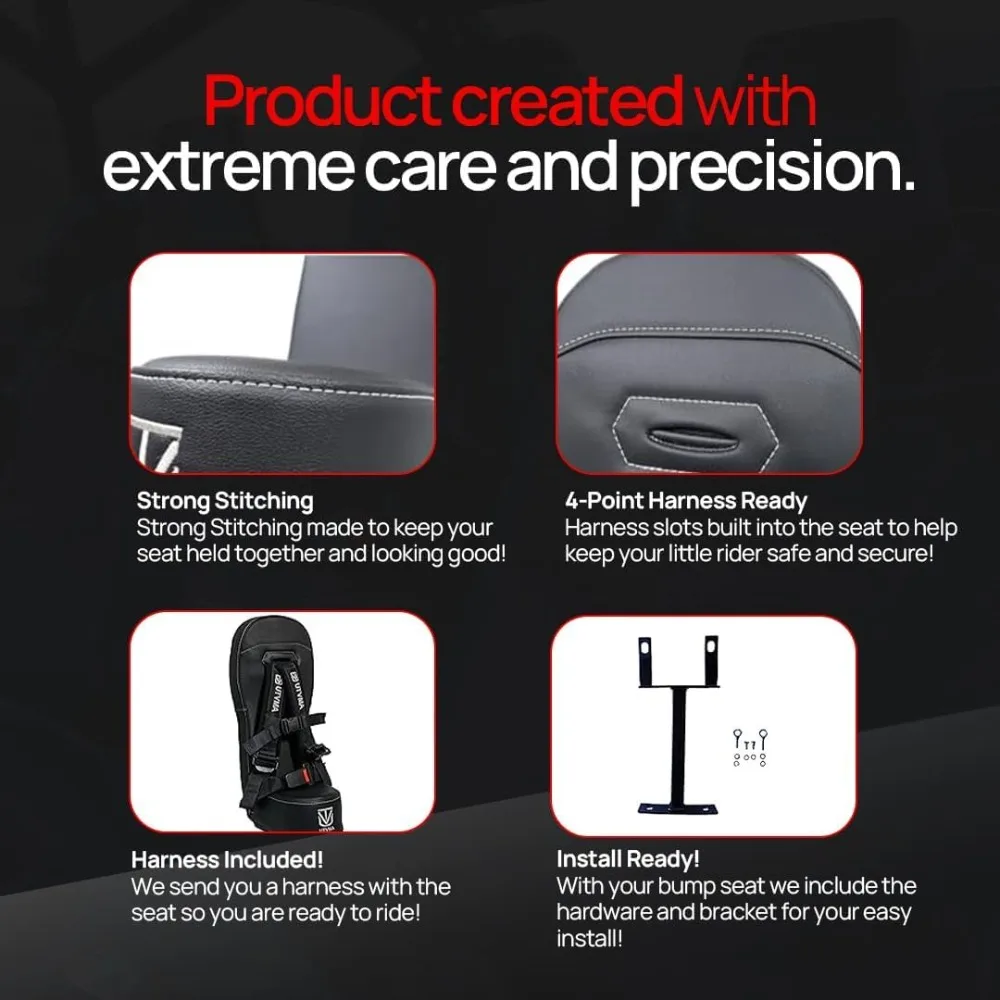 Bump Seat ใช้ได้กับ Can Am X3 - ติดตั้งง่าย |   ยูทีวีกระโดดที่นั่ง |   Bump Seat for Kids - สายรัด