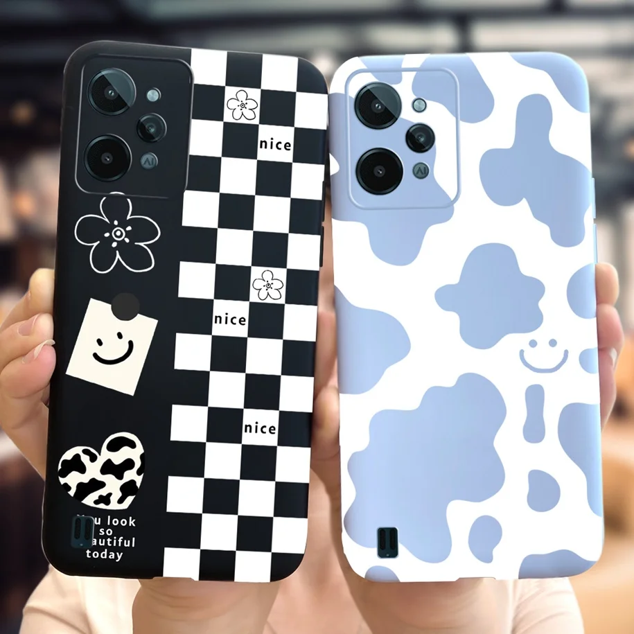 For Realme C31 4G Case RMX3501 Cover Cute Cow Cartoon Soft Phone Back Cover For Realme C31 2022 C 31 RealmeC31 Shockproof Bumper