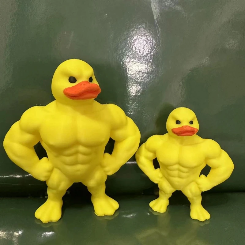 Figura de pato musculoso, adorno, accesorio de escritorio, juguete de pato impreso en 3D, accesorios divertidos de oficina, regalos de cumpleaños