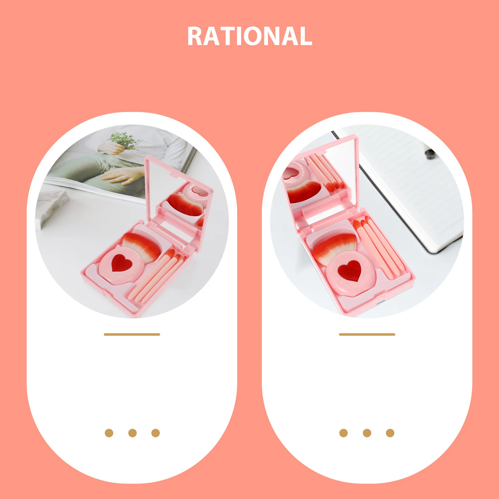 Set di pennelli per trucco da viaggio Pennello portatile con setole Kit per trucco con impugnatura comoda per le donne