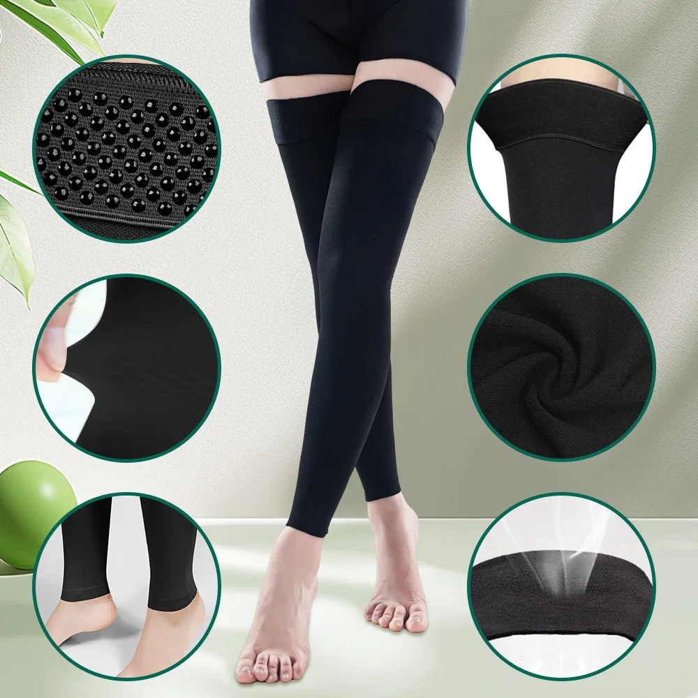 Footless Thigh-High Compression Stockings, 23–32 mmHg
