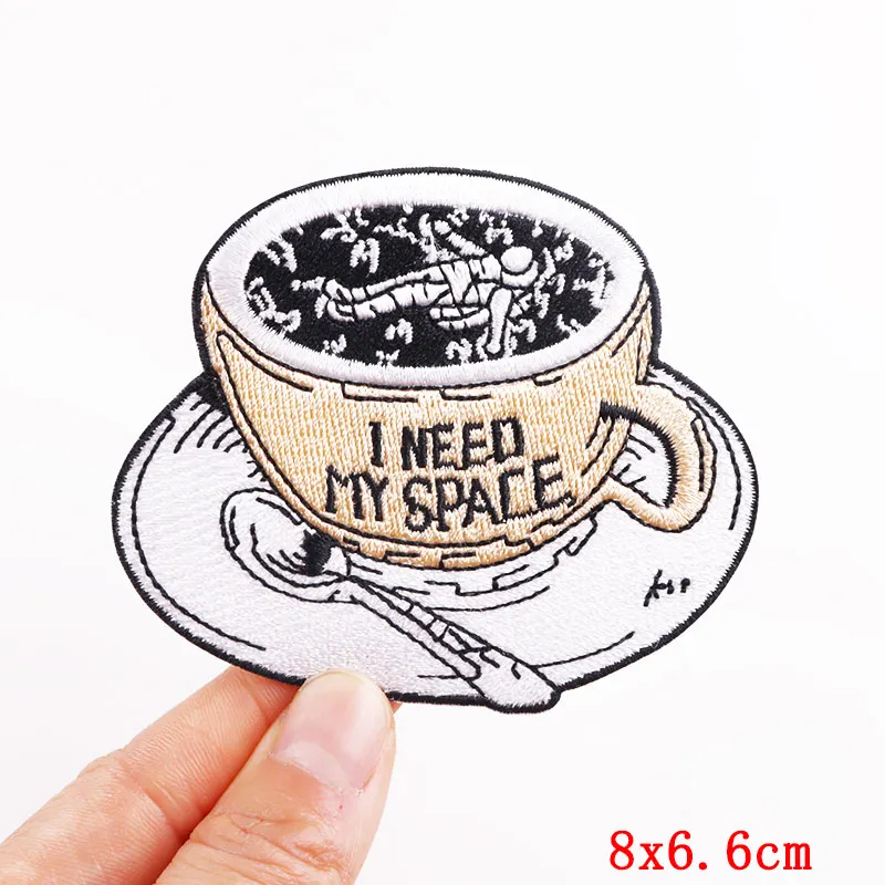 Coffee Cup/Animal Iron On Patches For Clothing Bottle Thermoadhesivepatches On Clothes DIY Embroidery Patch Sewing Stickers