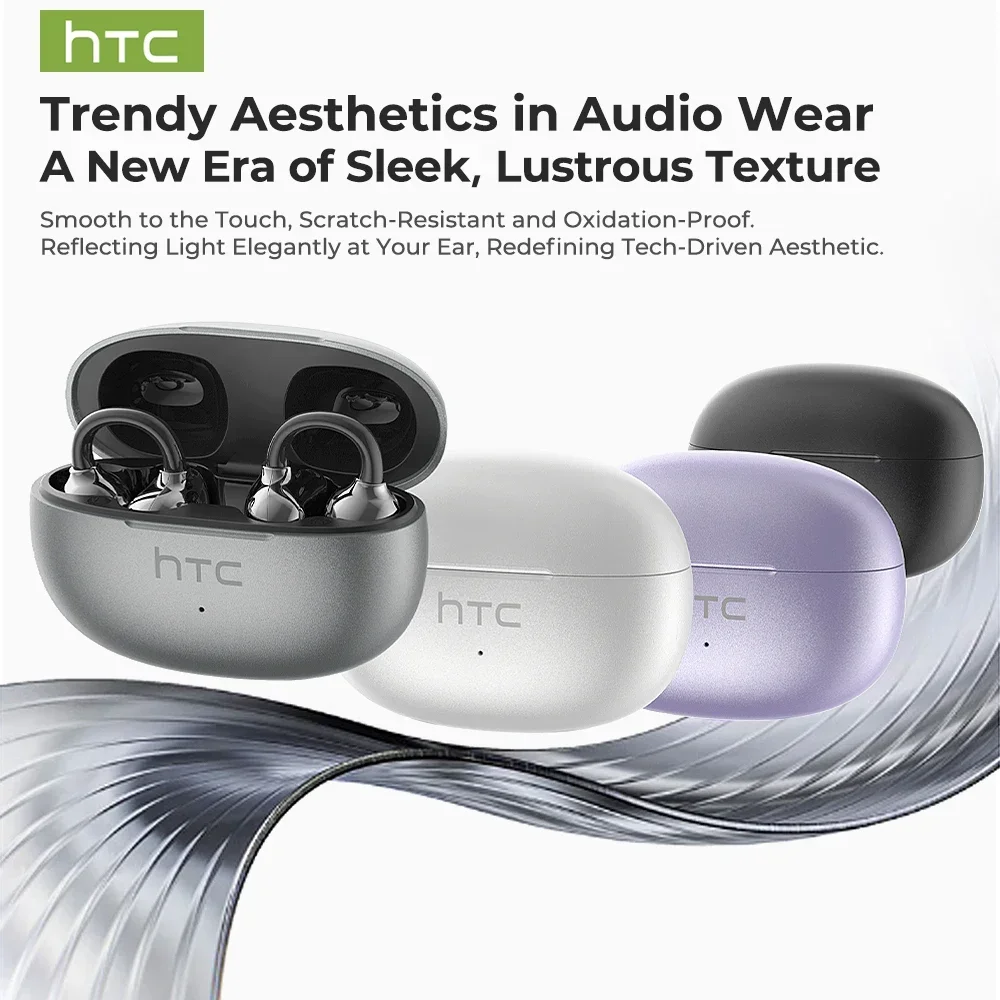 【HTC NE55】 سماعات بلوتوث AI ترجمة سماعات الأذن مشبك الأذن سماعات رأس لاسلكية رياضية مريحة سوبر باس سماعات أذن مفتوحة الأذن #5