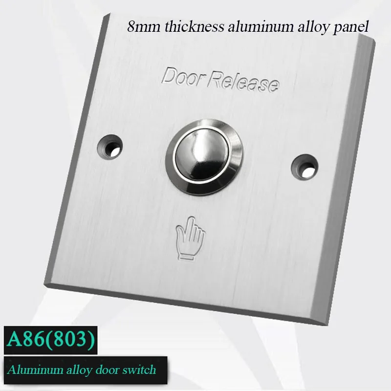 Aluminum Alloy Access Control Switch Model 86 Waterproof Self-resetting Doorbell Switch Automatic Door Opening Button