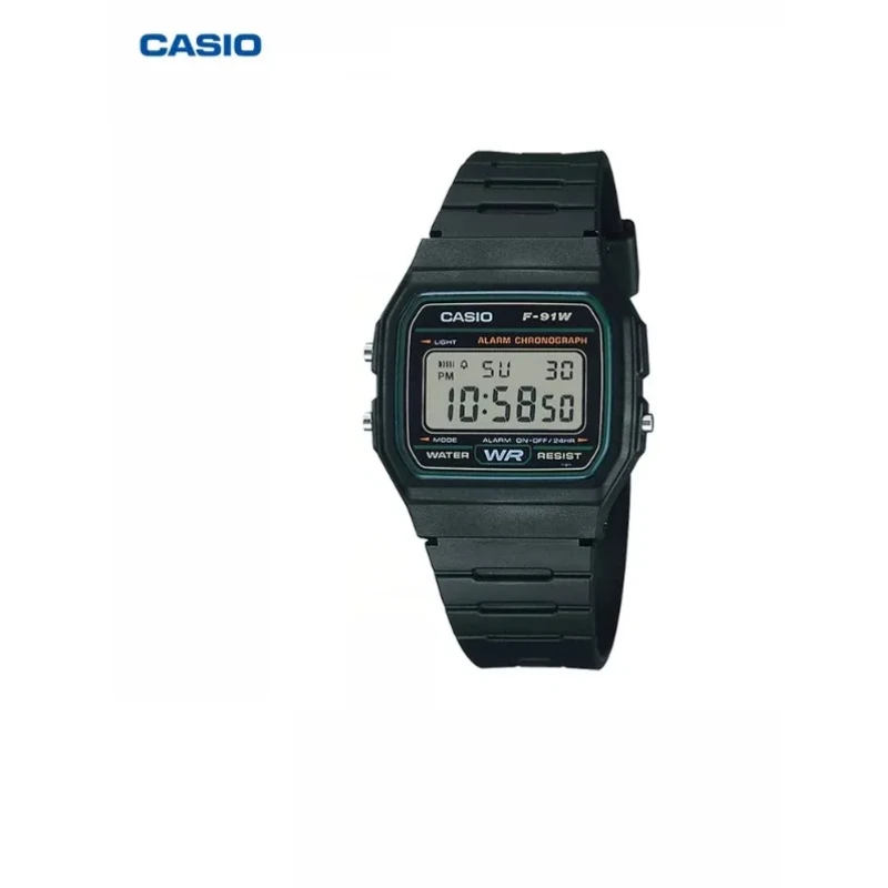 Casio F‑91W Wrist Watch, Practical Multi‑Functions, Comfort Resin Band, Daily Use Unisex Square Watch For Men Women